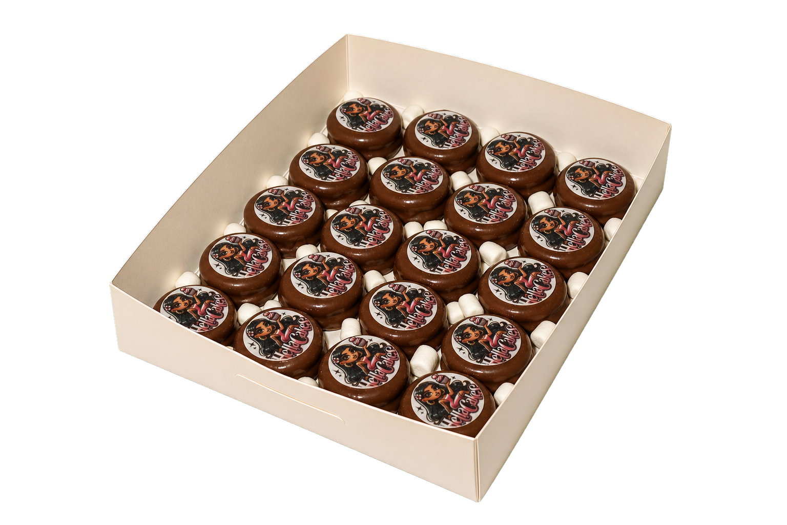 Tray of branded brownie bites